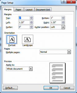 Page Setting and Formatting in Microsoft Word